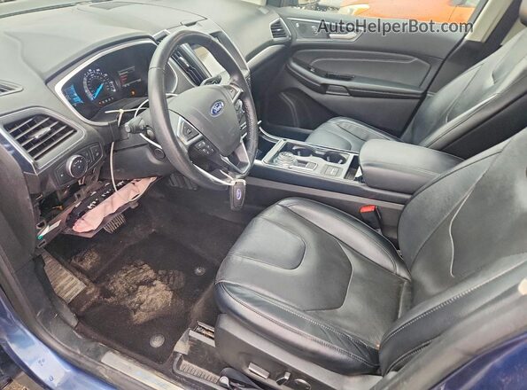 2FMPK4K98KBB70468 2019 FORD EDGE Blue Widok wnętrza z przodu