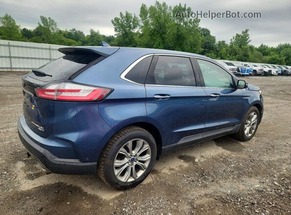 2FMPK4K98KBB70468 2019 FORD EDGE Blue Tył prawy