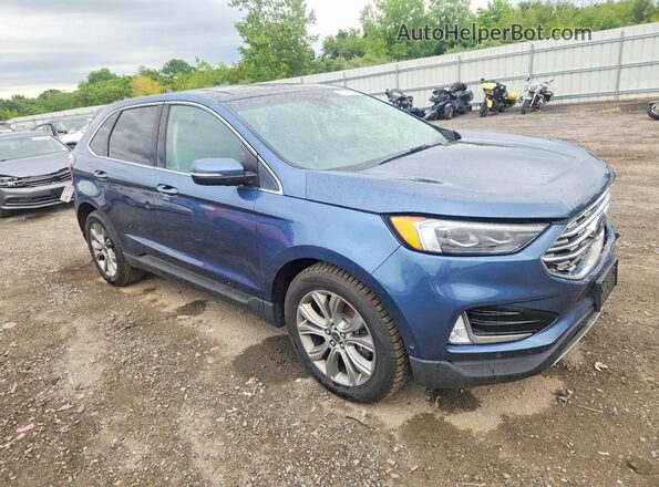 2FMPK4K98KBB70468 2019 FORD EDGE Blue Przód prawy