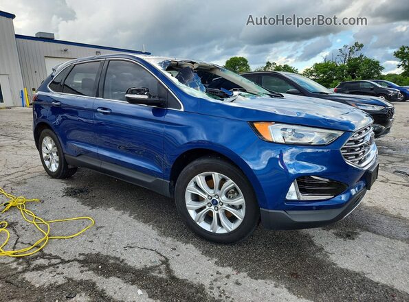 2FMPK4K99LBA24436 2020 FORD EDGE Синий Передняя правая четверть