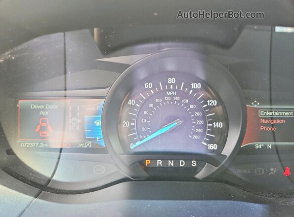 2FMPK4K99LBA72566 2020 FORD EDGE Silver ხელსაწყოთა პანელის ხედი