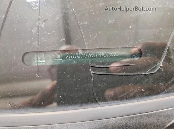 2G1105S35J9101530 2018 CHEVROLET IMPALA Blue Widok naklejki z numerem VIN