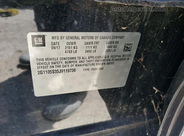 2G1105S35J9119736 2018 CHEVROLET IMPALA Черный Вид подкапотного пространства