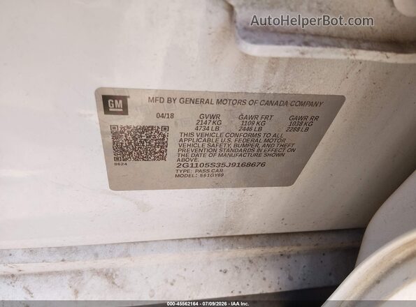 2G1105S35J9168676 2018 CHEVROLET IMPALA White Շարժիչի բաժամունքի տեսք