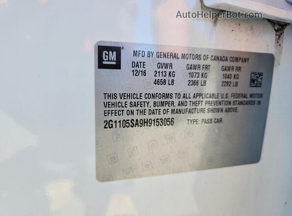2G1105SA9H9153056 2017 CHEVROLET IMPALA White Շարժիչի բաժամունքի տեսք