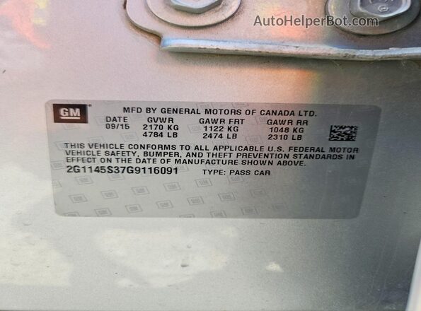 2G1145S37G9116091 2016 CHEVROLET IMPALA Silver Engine compartment view