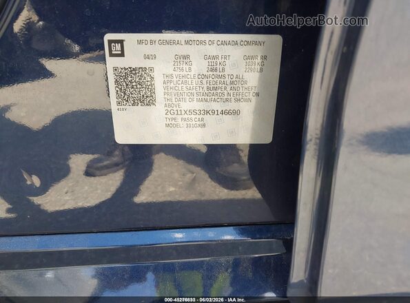 2G11X5S33K9146690 2019 CHEVROLET IMPALA  Вид подкапотного пространства