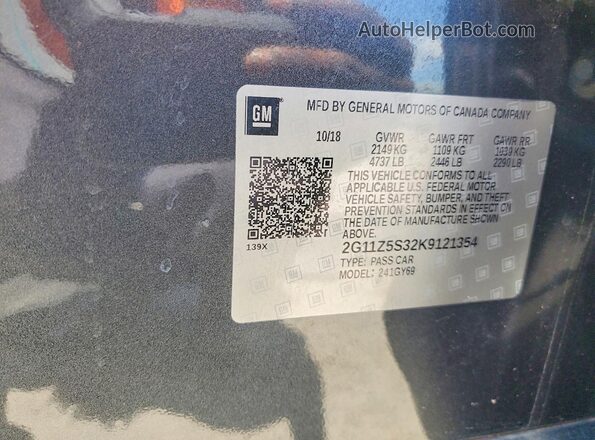 2G11Z5S32K9121354 2019 CHEVROLET IMPALA Charcoal Widok komory silnika