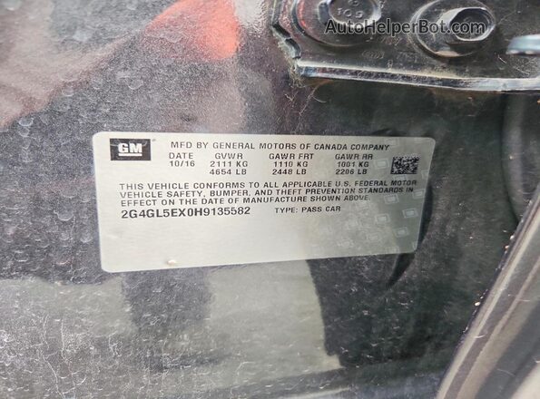 2G4GL5EX0H9135582 2017 BUICK REGAL Gray Engine compartment view