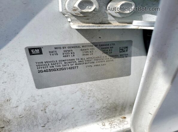 2G4GS5GX2G9142077 2016 BUICK REGAL Белый Вид подкапотного пространства