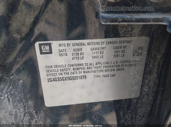 2G4GS5GX5G9201879 2016 BUICK REGAL Black Вид підкапотного простору