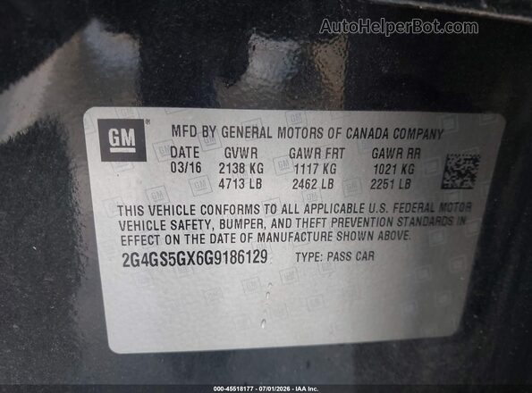 2G4GS5GX6G9186129 2016 BUICK REGAL Black Շարժիչի բաժամունքի տեսք