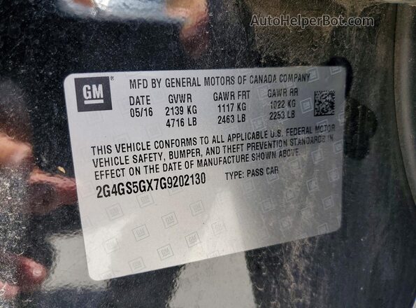 2G4GS5GX7G9202130 2016 BUICK REGAL Black Vista del compartimento del motor