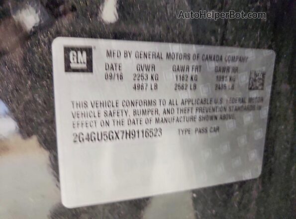 2G4GU5GX7H9116523 2017 BUICK REGAL Black Engine compartment view