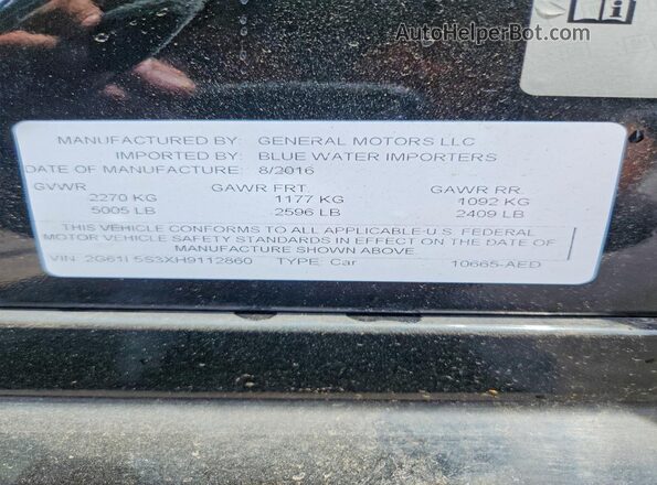 2G61L5S3XH9112860 2017 CADILLAC XTS Black Widok komory silnika