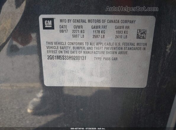 2G61M5S33H9200131 2017 CADILLAC XTS Blue Widok komory silnika