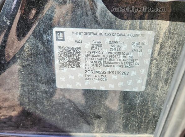 2G61M5S34K9109263 2019 CADILLAC XTS Black Engine compartment view