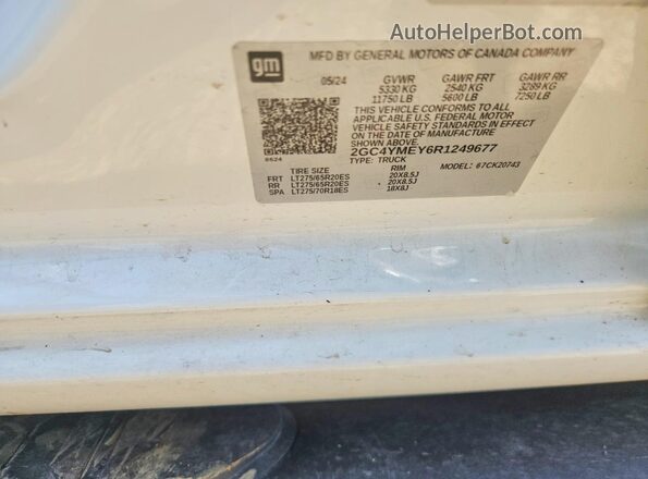 2GC4YMEY6R1249677 2024 CHEVROLET SILVERADO White Շարժիչի բաժամունքի տեսք