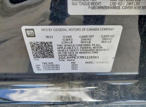 2GC4YPEY7R1119361 2024 CHEVROLET SILVERADO Black Շարժիչի բաժամունքի տեսք