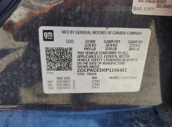 2GCPACED0P1108481 2023 CHEVROLET SILVERADO Черный Вид подкапотного пространства