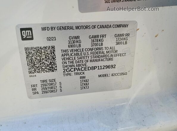 2GCPACED8P1129692 2023 CHEVROLET SILVERADO White Engine compartment view