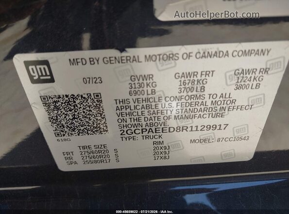 2GCPAEED8R1129917 2024 CHEVROLET SILVERADO Black Շարժիչի բաժամունքի տեսք