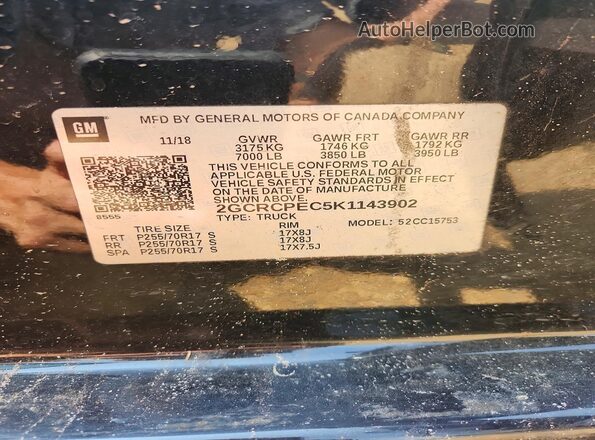 2GCRCPEC5K1143902 2019 CHEVROLET SILVERADO Black Շարժիչի բաժամունքի տեսք
