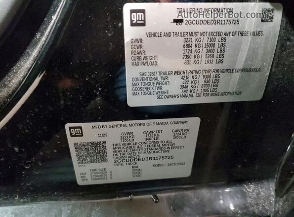2GCUDDED3R1175725 2024 CHEVROLET SILVERADO Black Widok komory silnika