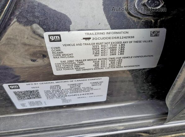 2GCUDDED5R1242938 2024 CHEVROLET SILVERADO Black Engine compartment view