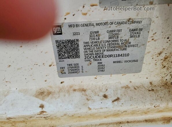 2GCUDEED0R1184310 2024 CHEVROLET SILVERADO White Widok komory silnika