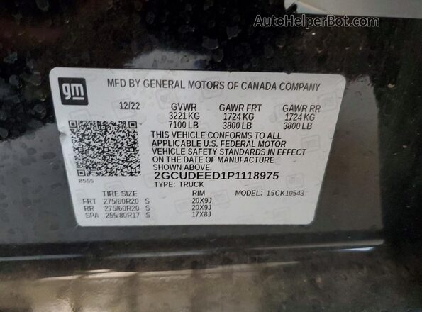 2GCUDEED1P1118975 2023 CHEVROLET SILVERADO Black Շարժիչի բաժամունքի տեսք