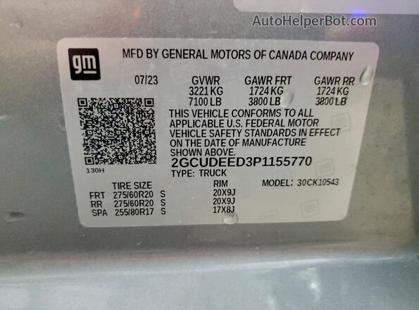 2GCUDEED3P1155770 2023 CHEVROLET SILVERADO Gray Widok komory silnika