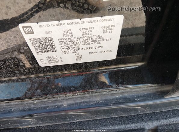 2GCUDEED6P1107423 2023 CHEVROLET SILVERADO Black ძრავის განყოფილების ხედი