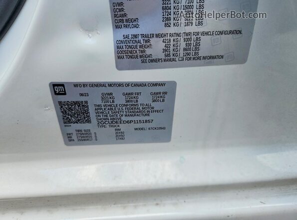 2GCUDEED6P1151857 2023 CHEVROLET SILVERADO White Engine compartment view