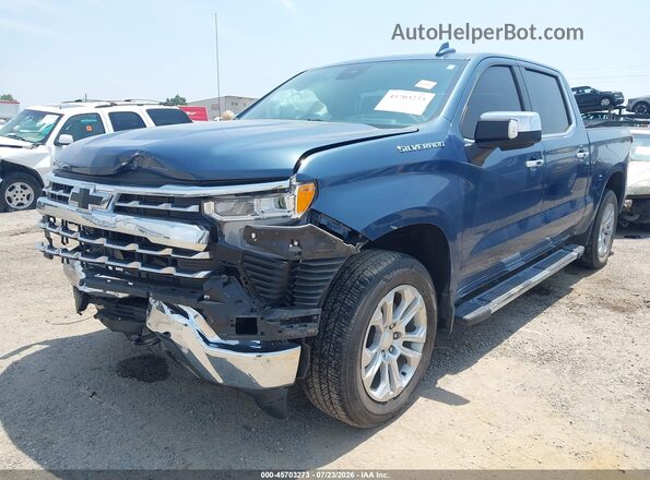 2GCUDGED3R1158540 2024 CHEVROLET SILVERADO Blue წინა მარცხენა ხედი სამი მეოთხედიდან