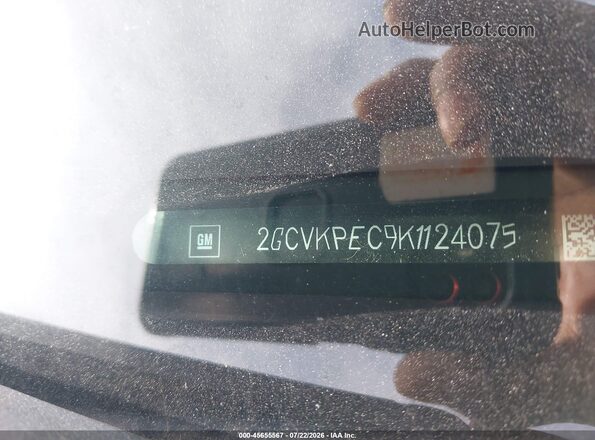 2GCVKPEC9K1124075 2019 CHEVROLET SILVERADO White ძრავის განყოფილების ხედი