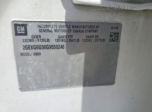 2GEXG6U36G9550246 2016 CADILLAC XTS White Вид підкапотного простору