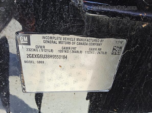 2GEXG6U38H9550184 2017 CADILLAC XTS Black Շարժիչի բաժամունքի տեսք