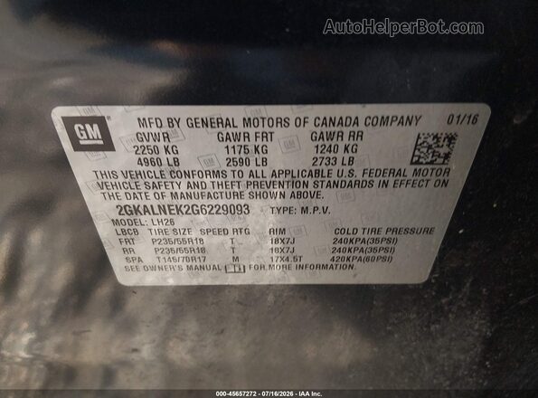 2GKALNEK2G6229093 2016 GMC TERRAIN Dark Blue Widok komory silnika