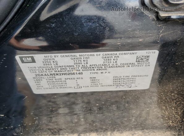 2GKALNEK2H6256148 2017 GMC TERRAIN Черный Вид подкапотного пространства