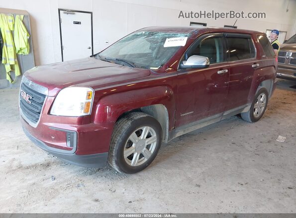 2GKFLSEK6G6285879 2016 GMC TERRAIN Burgundy Передня ліва чверть