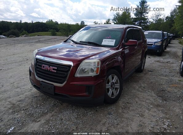 2GKFLSEK7G6302172 2016 GMC TERRAIN Red Front left
