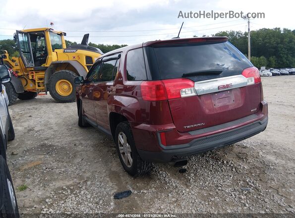 2GKFLSEK7G6302172 2016 GMC TERRAIN Red Rear left