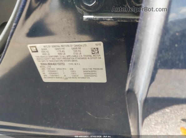2GNALBEK4G6150753 2016 CHEVROLET EQUINOX Blue Շարժիչի բաժամունքի տեսք