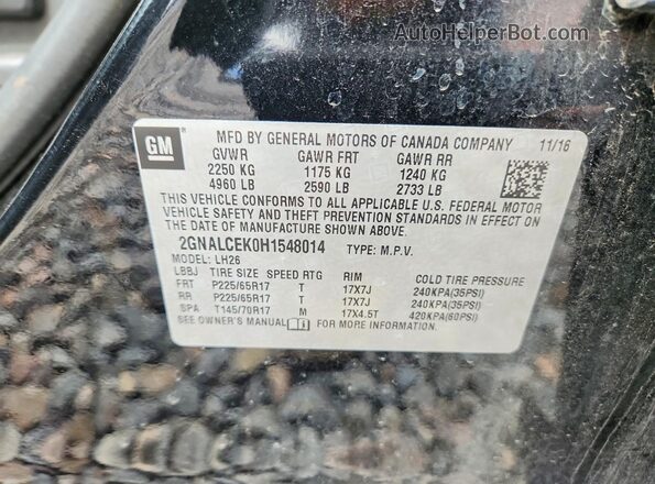 2GNALCEK0H1548014 2017 CHEVROLET EQUINOX Black Vista interior de 360 grados