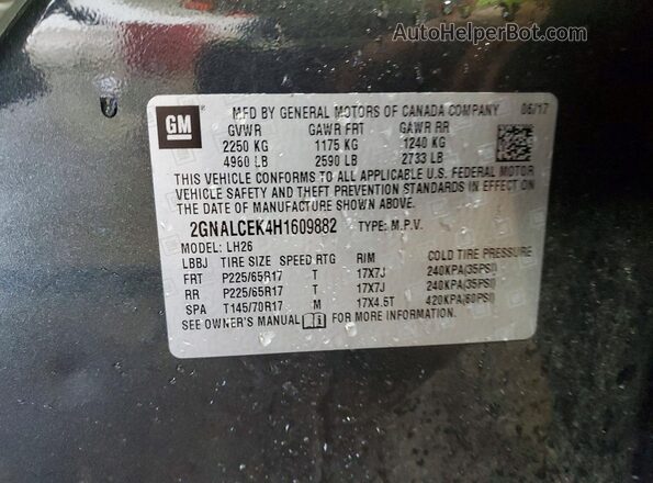 2GNALCEK4H1609882 2017 CHEVROLET EQUINOX Gray 360 interior view