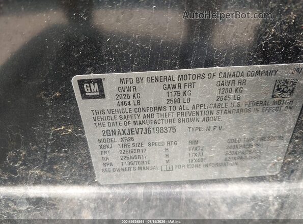 2GNAXJEV7J6198375 2018 CHEVROLET EQUINOX Серый Вид подкапотного пространства