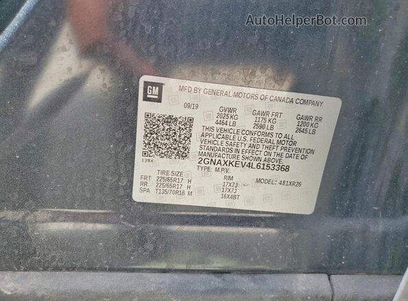 2GNAXKEV4L6153368 2020 CHEVROLET EQUINOX Угольный Панорамный вид салона 360°