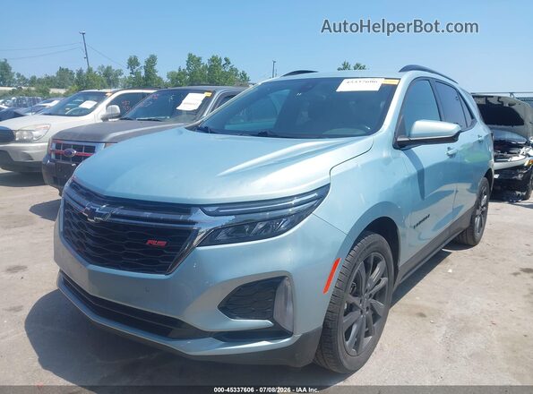 2GNAXMEV7N6137311 2022 CHEVROLET EQUINOX Turquoise წინა მარცხენა ხედი სამი მეოთხედიდან
