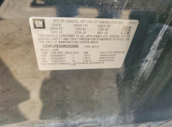 2GNFLFE35H6293086 2017 CHEVROLET EQUINOX Black VIN sticker view